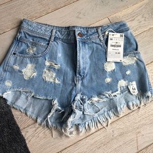 High rise jean shorts